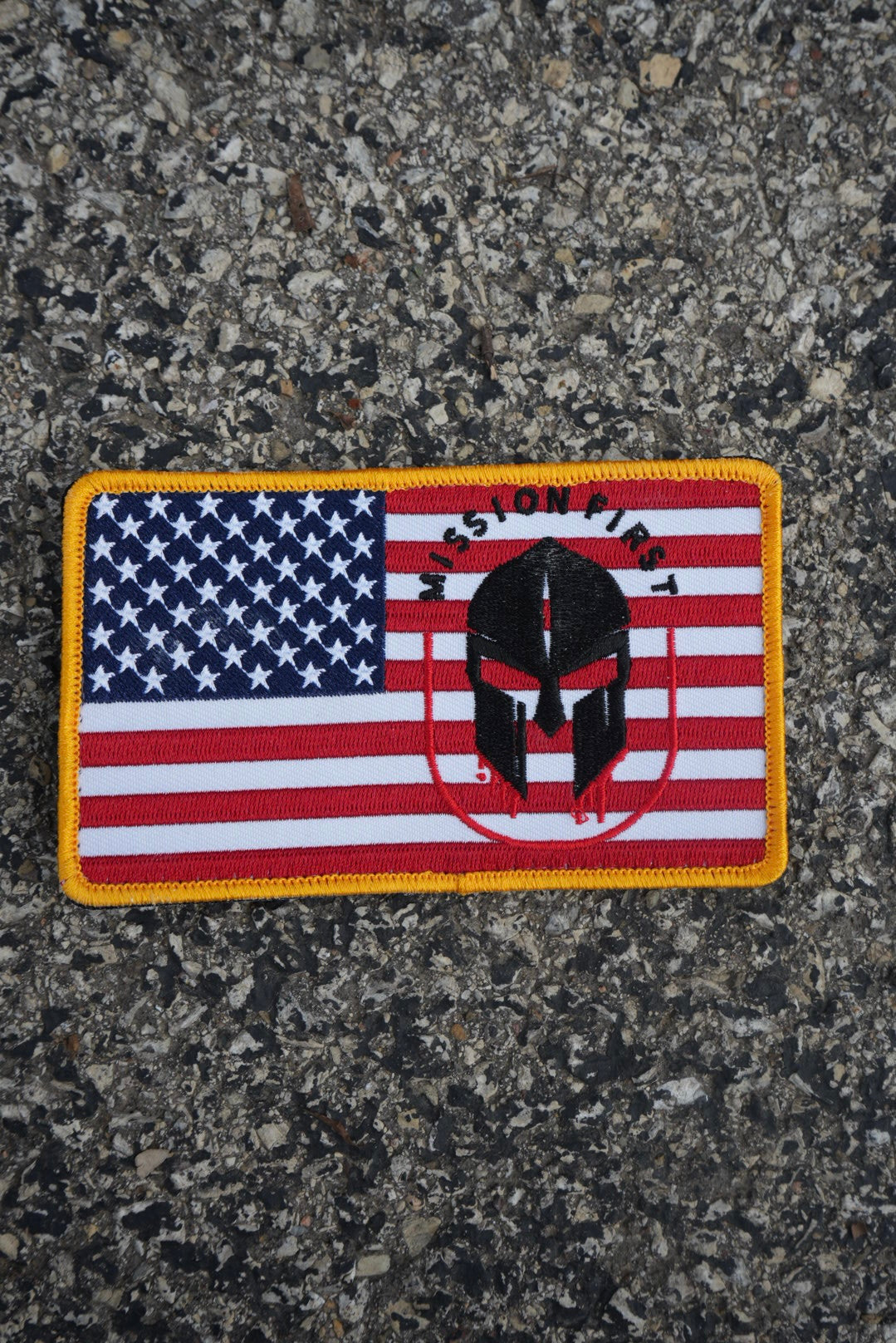 Mission First – Embroidered American Flag Patch | Limited Edition 3×5